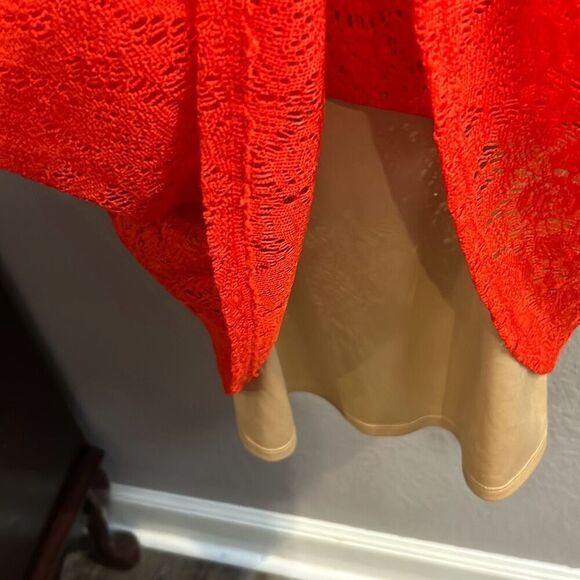 #450 black label Evan Picone, immediately orange/nude Lacey fit and flare size 4 - Picture 4 of 13